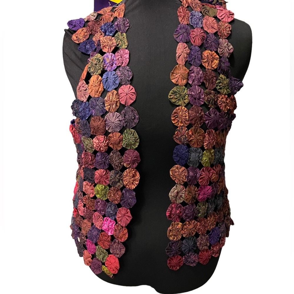 Vintage yo yo vest handmade one size fists‎ most unique!